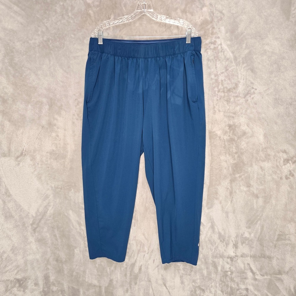 Nike Essential Pants Women 1X Blue Dri-Fit Cropped Tapered Athleisure Gym Light